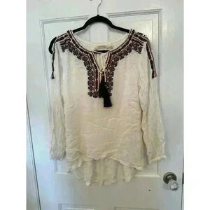 Soft Surroundings Embroidered Boho Blouse size S EUC